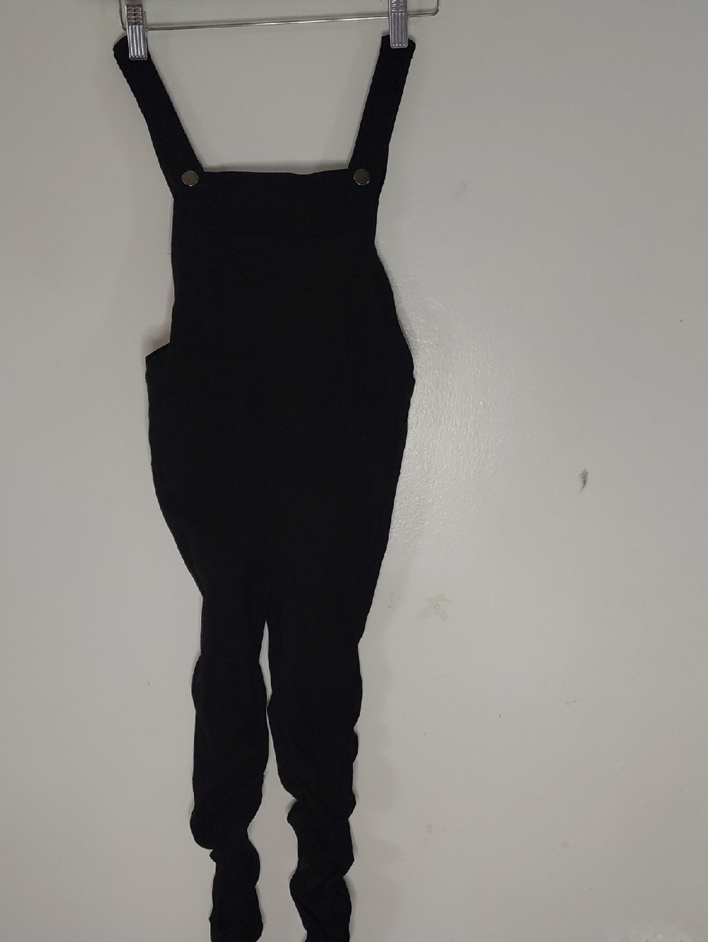Girls Stretchy Black Overalls